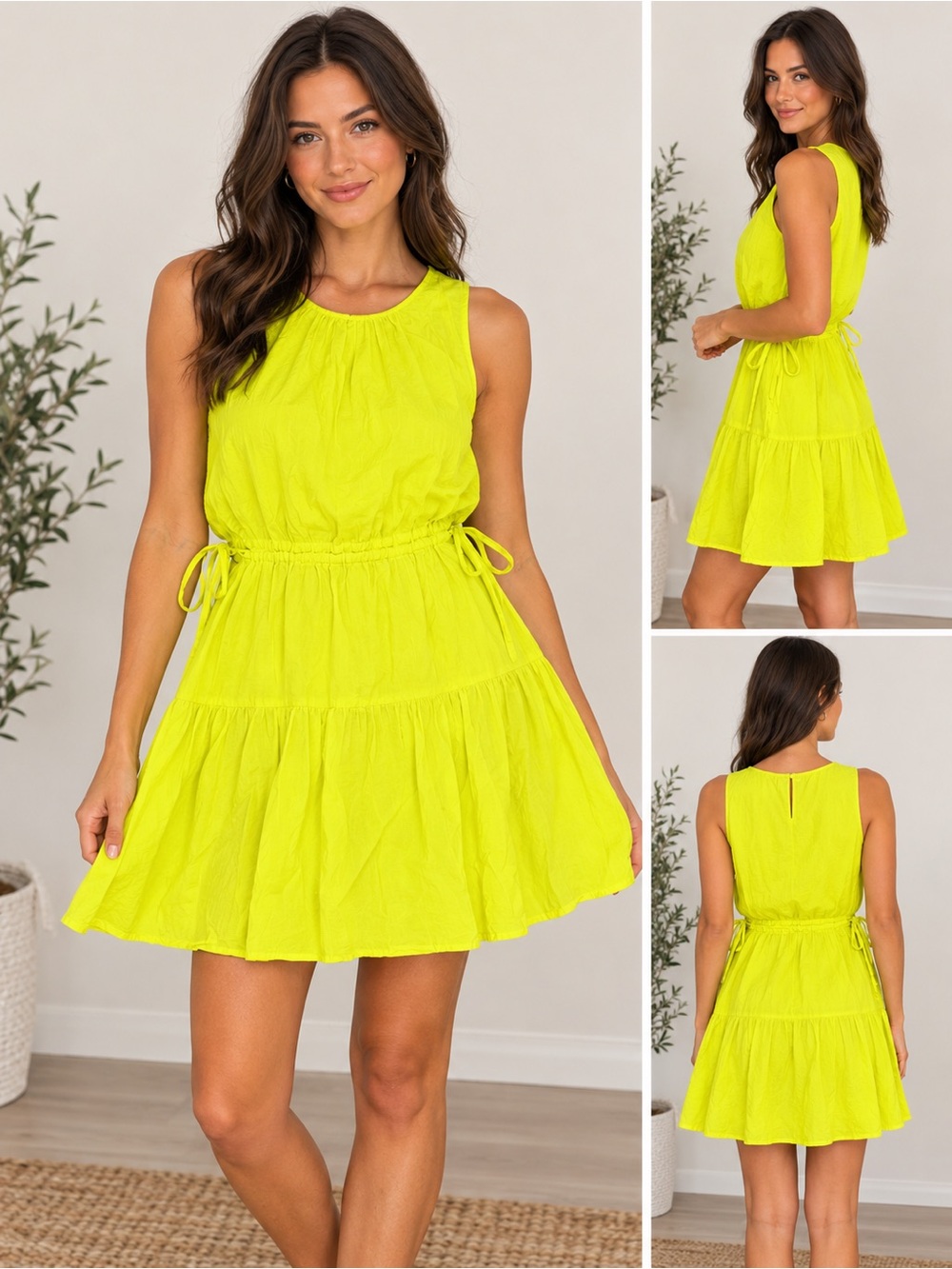 GAP Yellow Tie-Waist Sleeveless Dress - Size XL